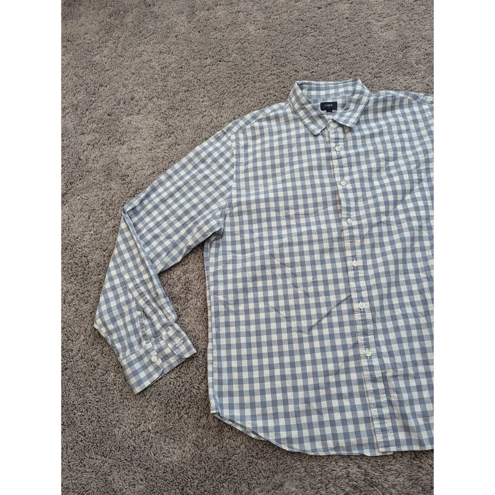 J.‎ Crew Button Up Shirt Mens Extra Large Check 100% Cotton Casual Office